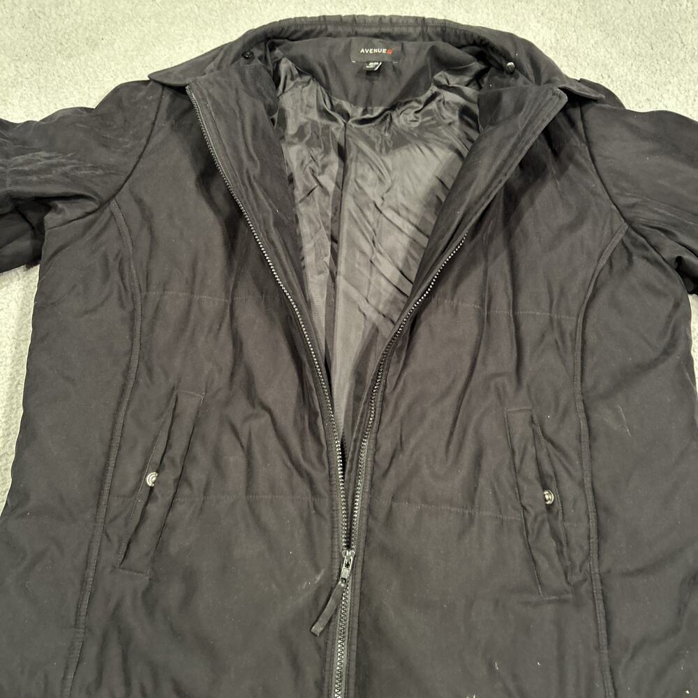 Avenue Womens 18 20 Black Jacket Full Zip Plus Size Coat Midweight - Picture 5 of 9
